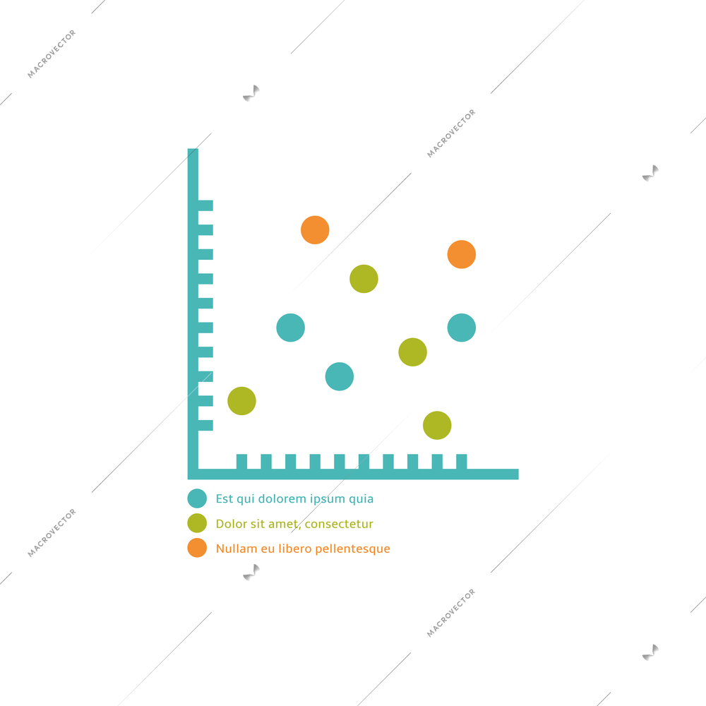 Flat dot chart business infographic element vector illustration