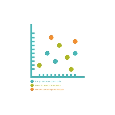 Flat dot chart business infographic element vector illustration