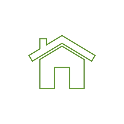 Green home flat icon vector illustration