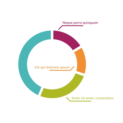 Infographic element for finance marketing business report with flat pie chart vector illustration