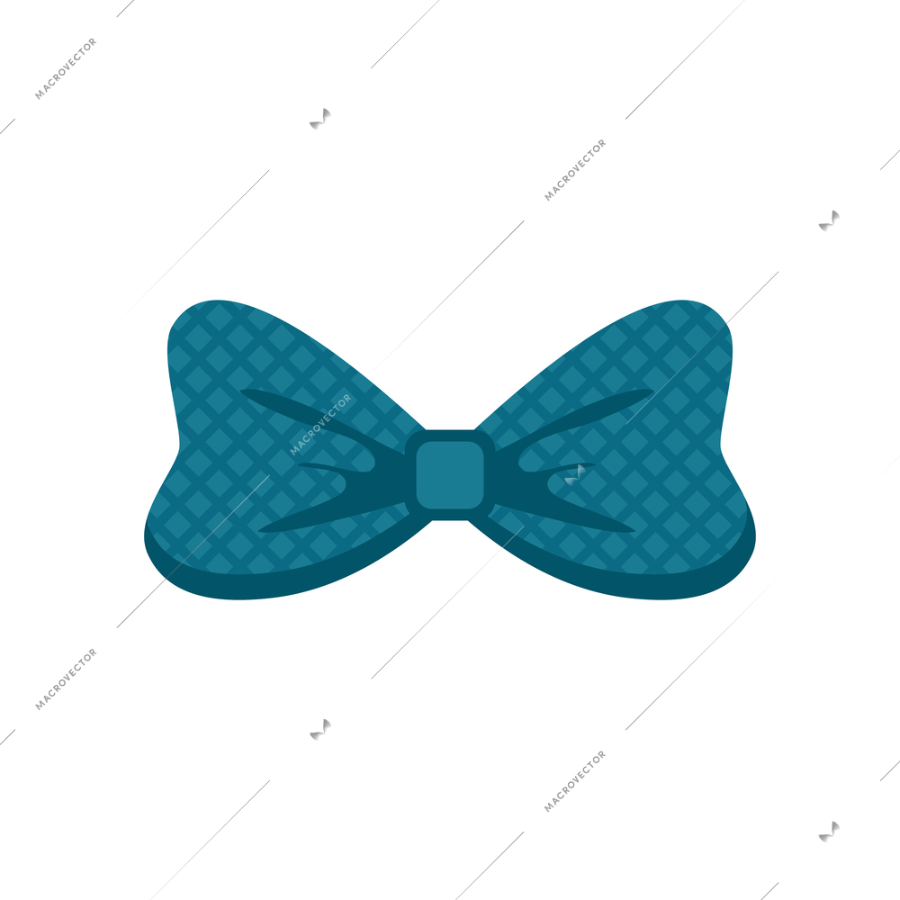 Flat icon with elegant blue bow tie vector illustration