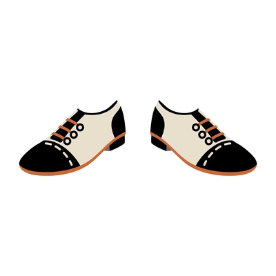 Flat icon with pair of hipster retro shoes isolated vector illustration
