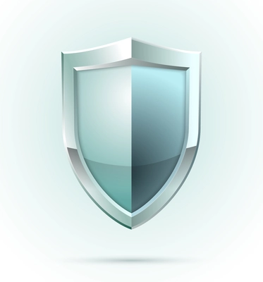 Blank shield security icon isolated vector illustration