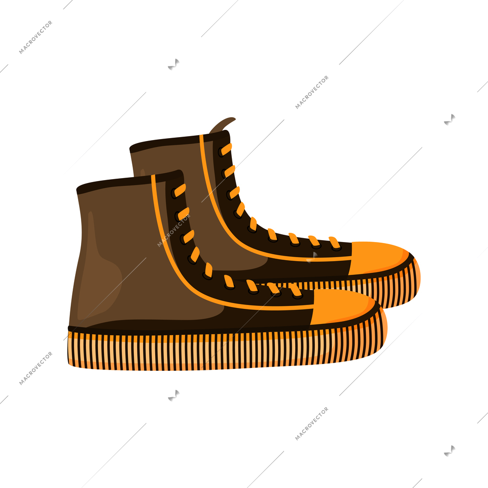 Pair of trendy sneakers flat icon vector illustration