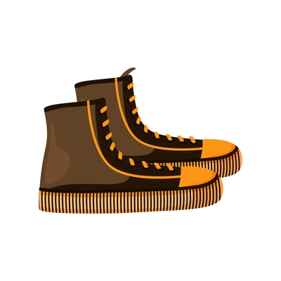 Pair of trendy sneakers flat icon vector illustration