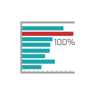 Infographic element with line chart for business report presentation or website flat vector illustration