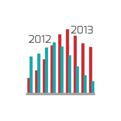 Color bar chart flat infographic element vector illustration