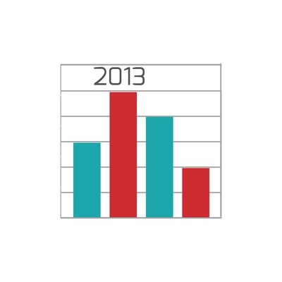 Infographic element for business report presentation with colored bar chart flat vector illustration