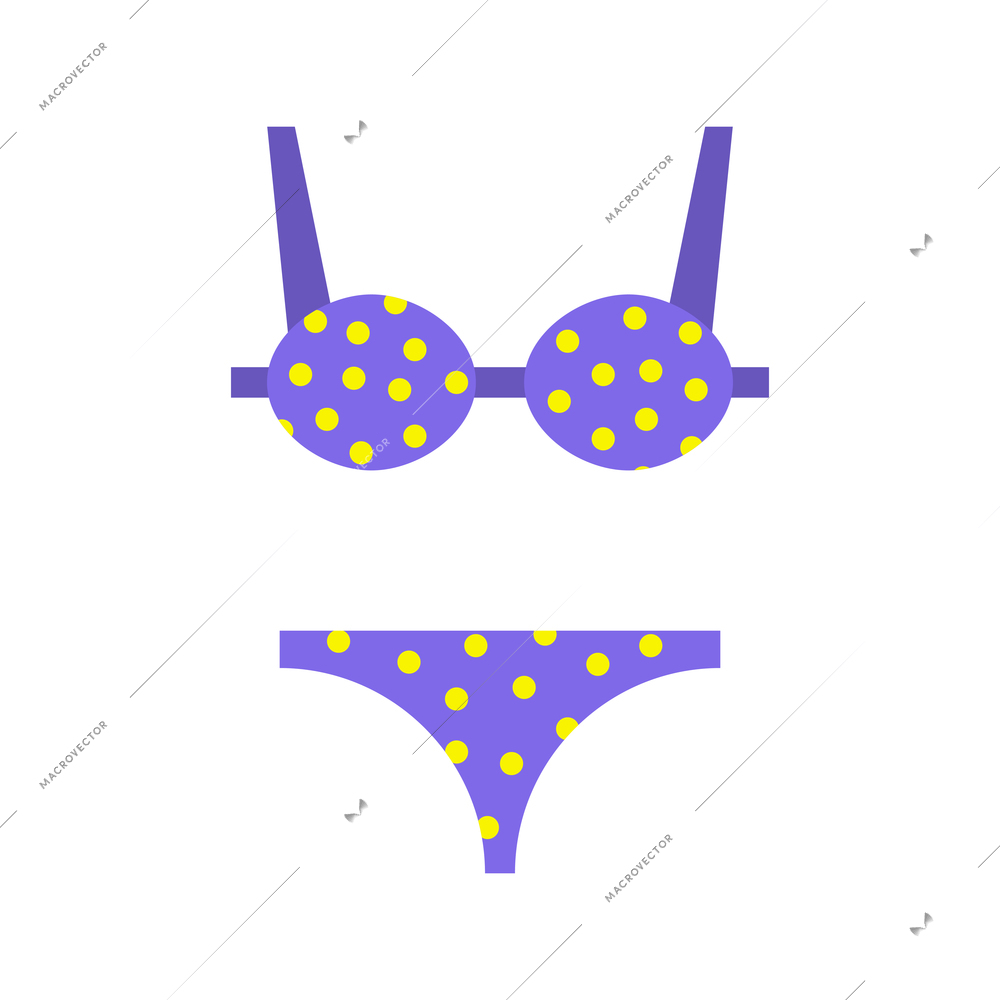 Color spotted lingerie flat icon isolated vector illustration