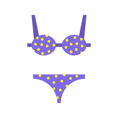 Color spotted lingerie flat icon isolated vector illustration