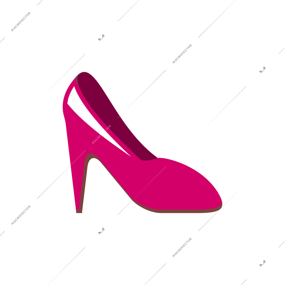 Flat icon with shiny pink high heeled shoe vector illustration