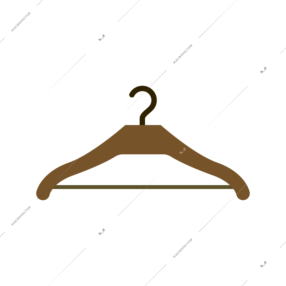 Wooden hanger flat icon on white background vector illustration