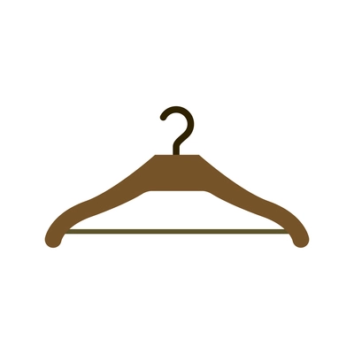 Wooden hanger flat icon on white background vector illustration