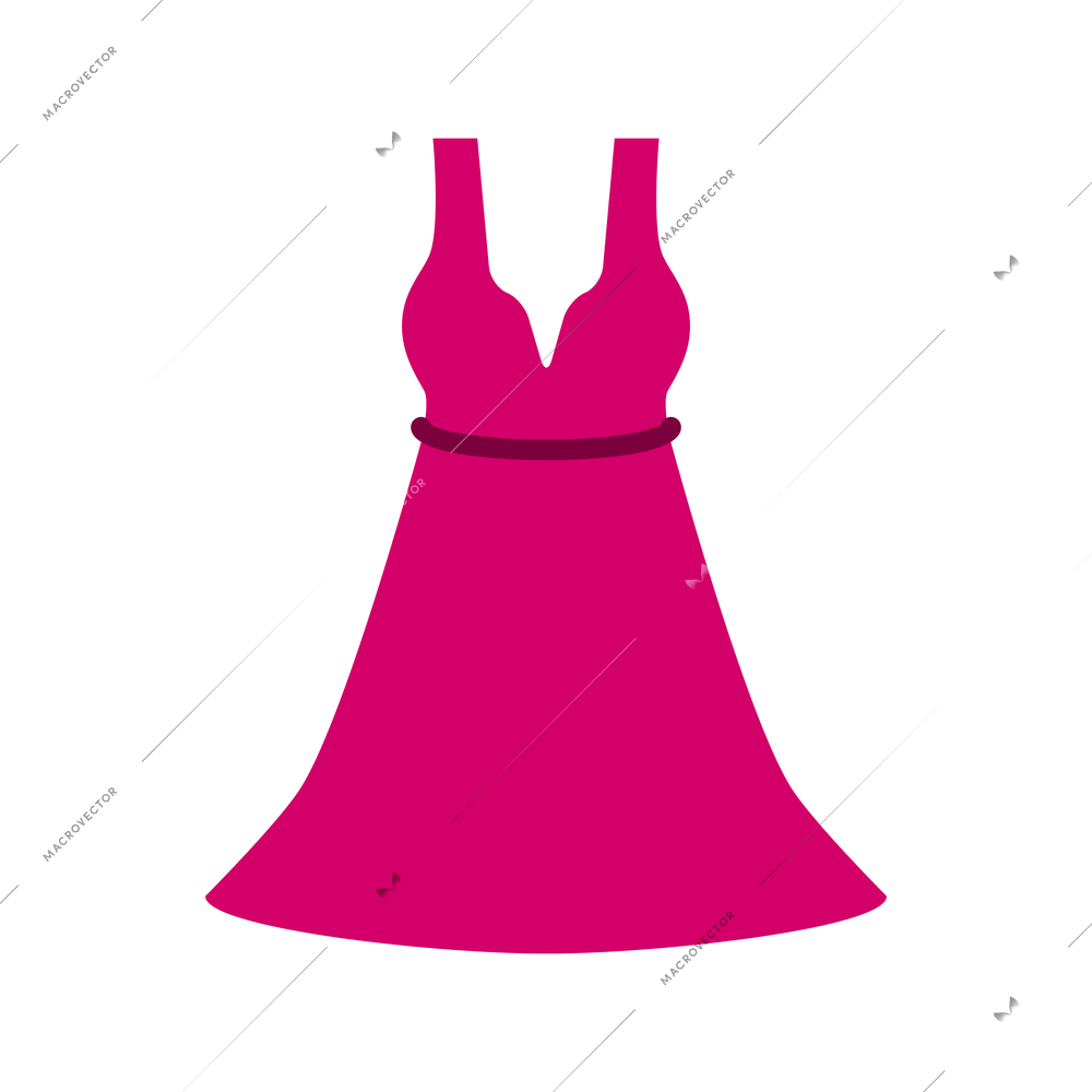 Flat icon with elegant pink summer dress vector illustration