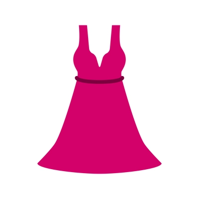 Flat icon with elegant pink summer dress vector illustration