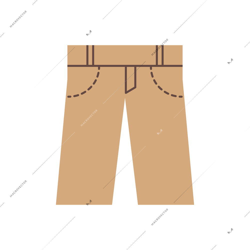 Flat icon with beige male trousers vector illustration