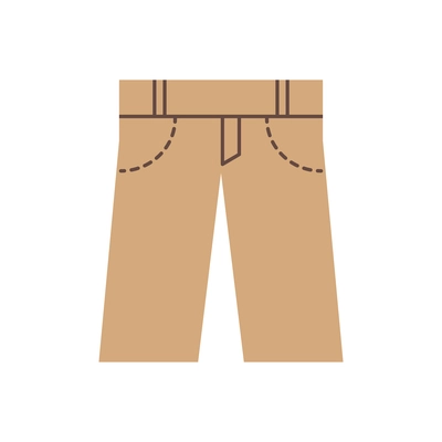 Flat icon with beige male trousers vector illustration