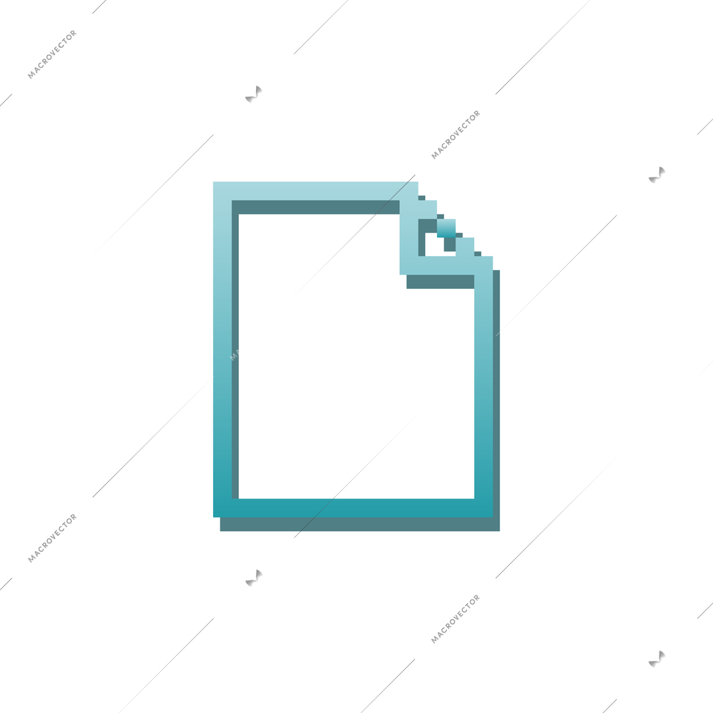 File document folder flat pixel icon vector illustration