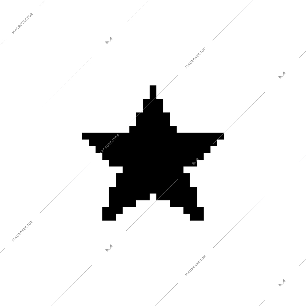 Star favourite pixel app icon flat vector illustration