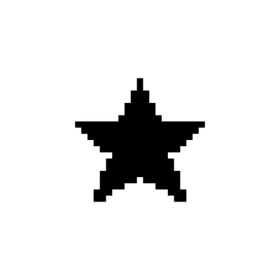 Star favourite pixel app icon flat vector illustration