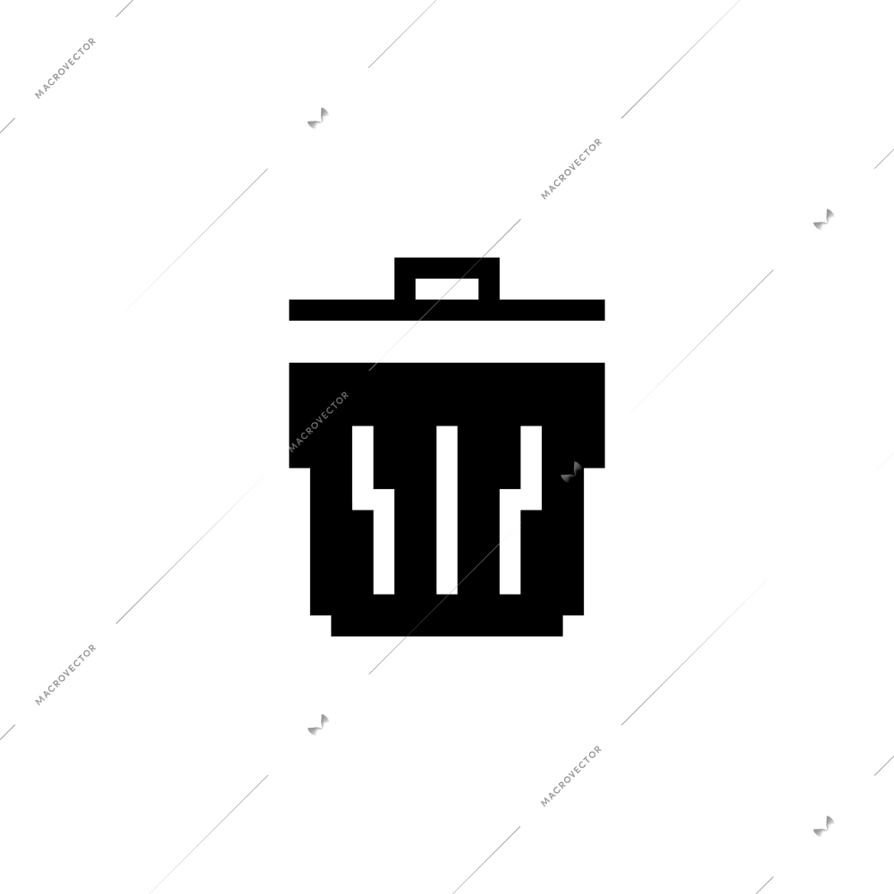 Trash bin pixel icon flat vector illustration