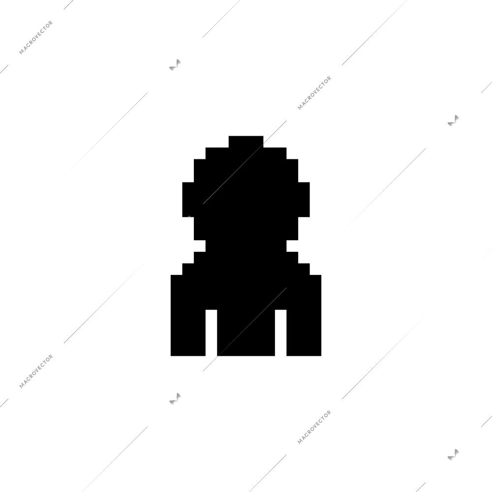 Black pixel contact icon for mobile app flat vector illustration