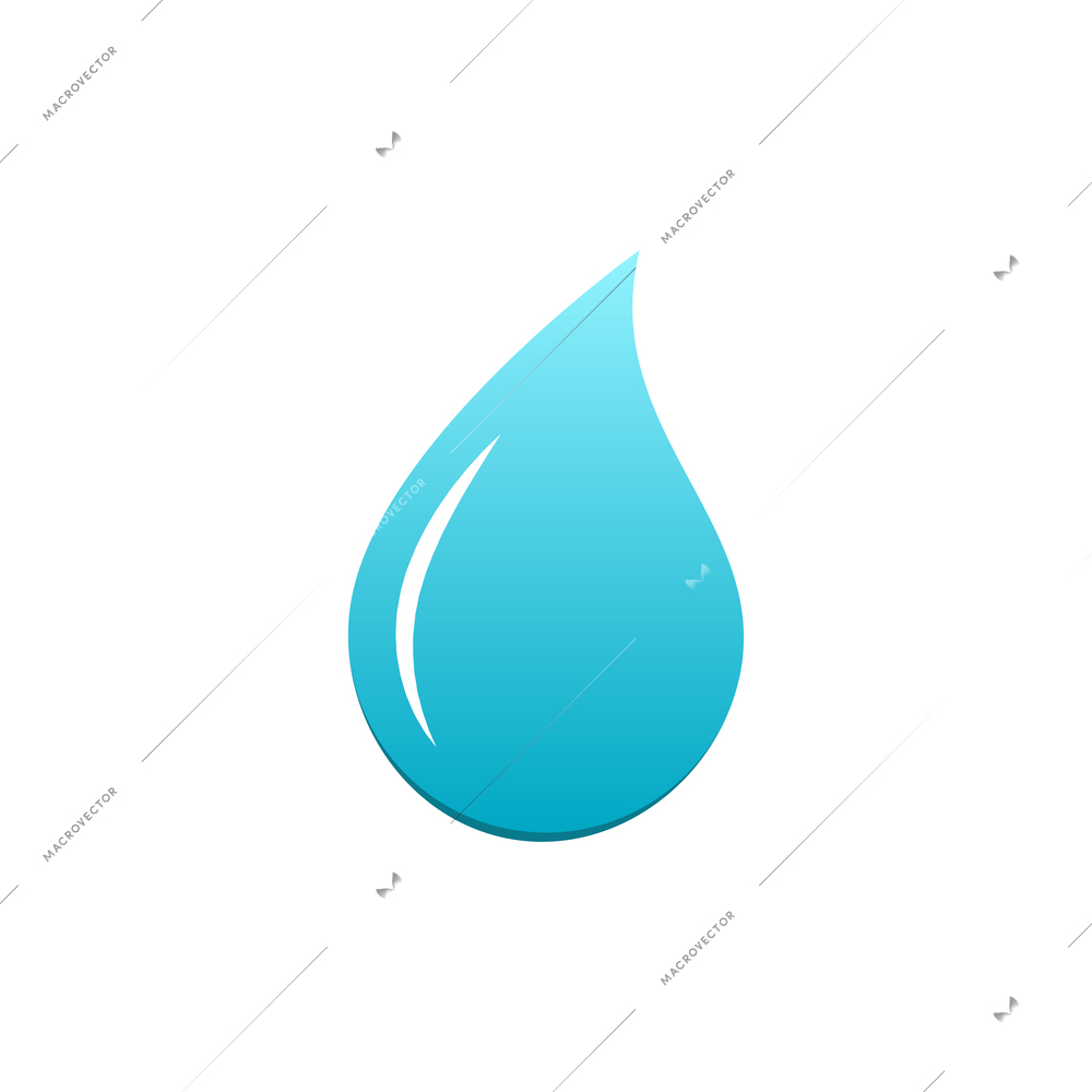 Blue water drop flat icon on white background vector illustration