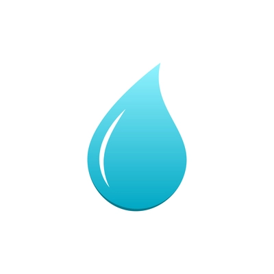 Blue water drop flat icon on white background vector illustration