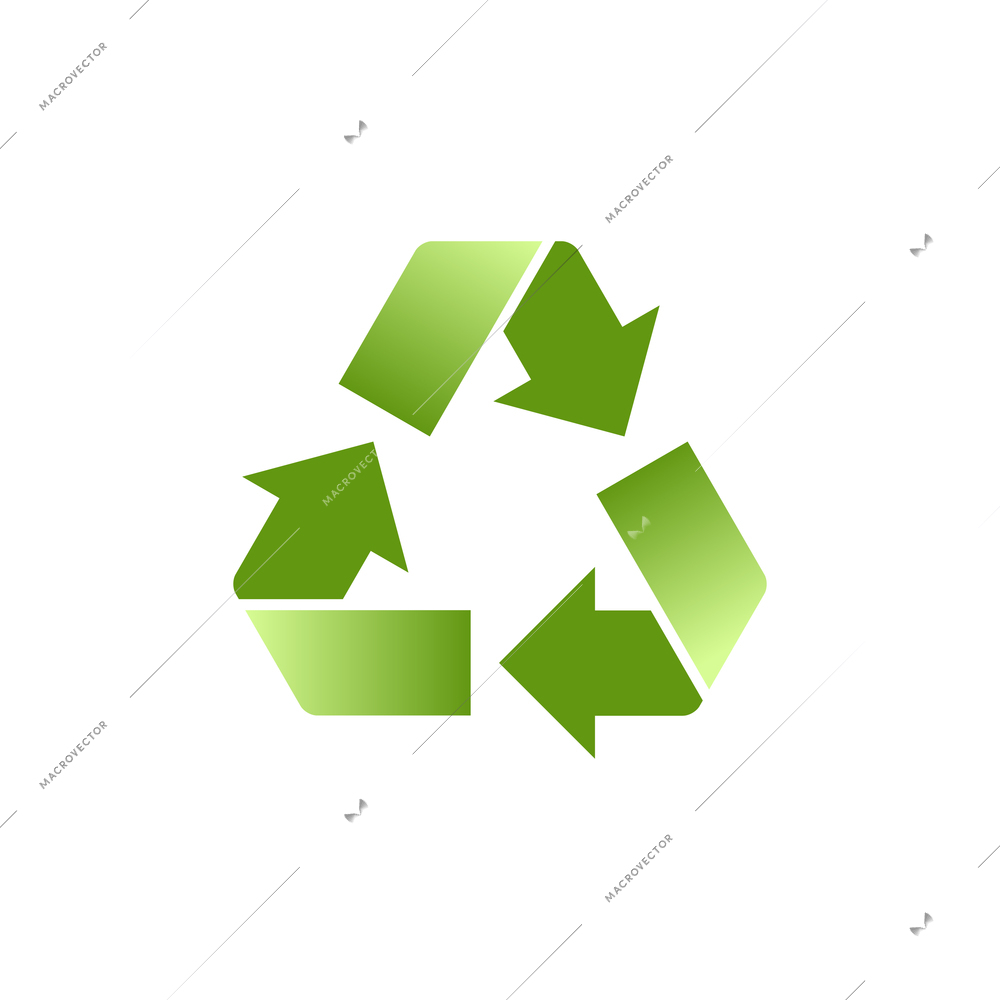 Green eco recycle symbol flat vector illustration