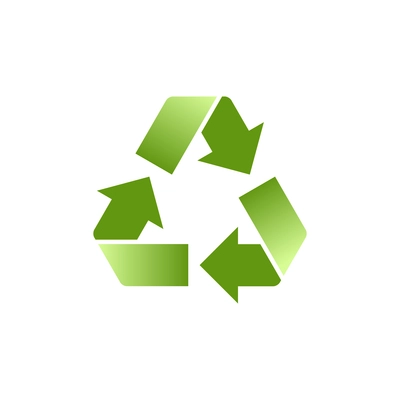 Green eco recycle symbol flat vector illustration