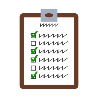 Flat icon with check list on clipboard vector illustration