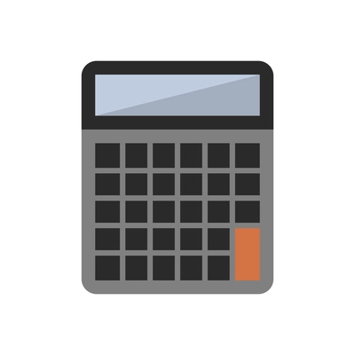 Calculator with blank screen flat icon vector illustration