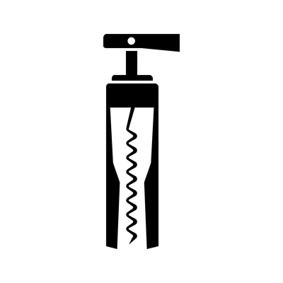 Black corkscrew silhouette icon vector illustration
