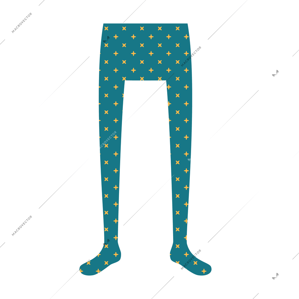 Flat icon with female color patterned tights vector illustration