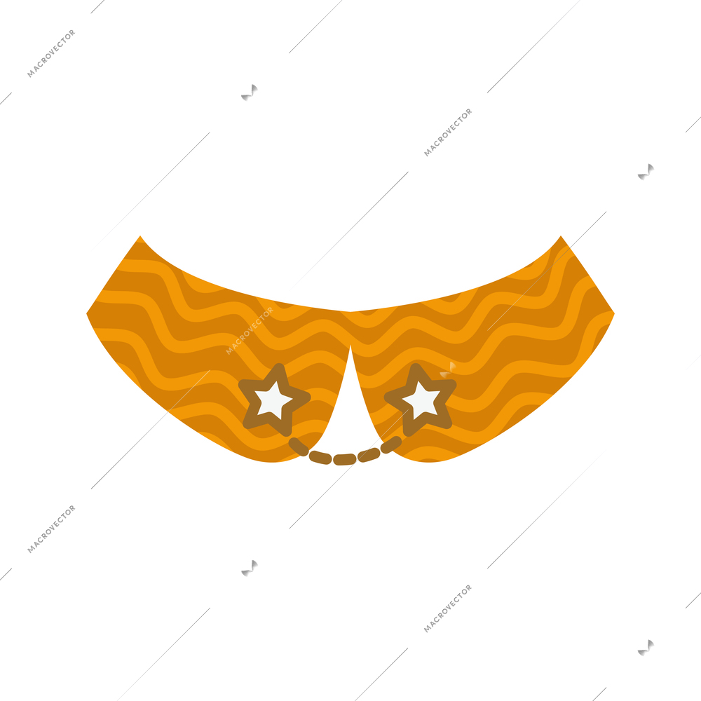 Decorative girl patterned collar with chain flat icon vector illustration