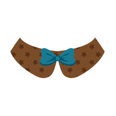 Flat icon with decorative collar with blue bow vector illustration