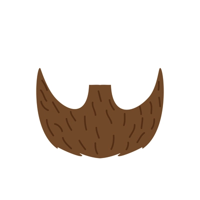 Hipster brown beard flat icon vector illustration