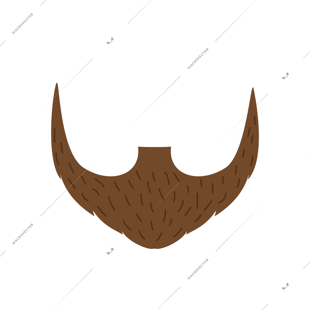 Flat icon with hipster brown beard on white background vector illustration