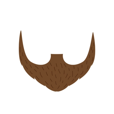 Flat icon with hipster brown beard on white background vector illustration