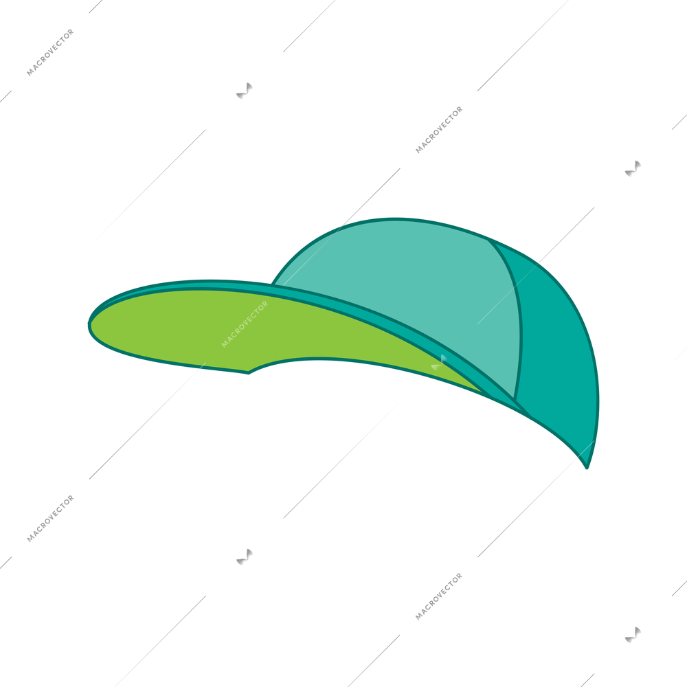 Green summer cap flat icon vector illustration