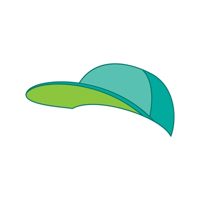 Green summer cap flat icon vector illustration