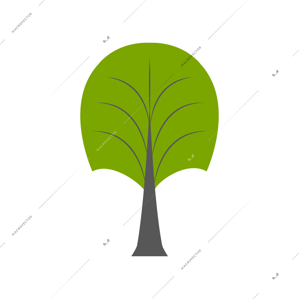 Flat icon with green forest tree vector illustration