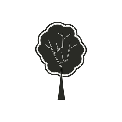 Black forest tree flat symbol vector illustration