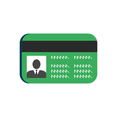 Flat icon with green personal id card vector illustration