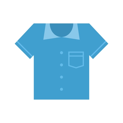 Flat icon with short sleeed blue male shirt vector illustration