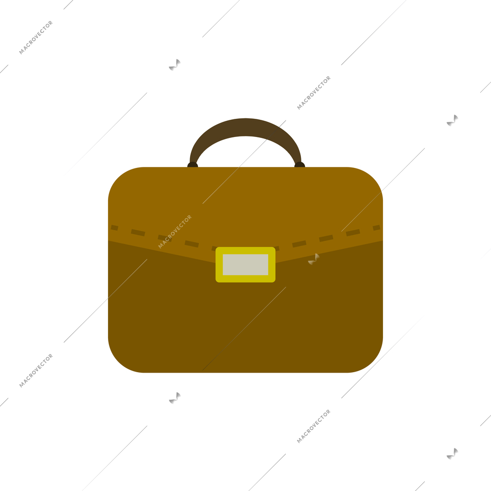 Flat icon with leather brown briefcase vector illustration