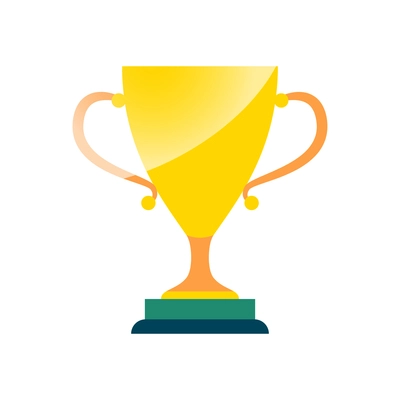 Flat trophy icon with golden cup vector illustration