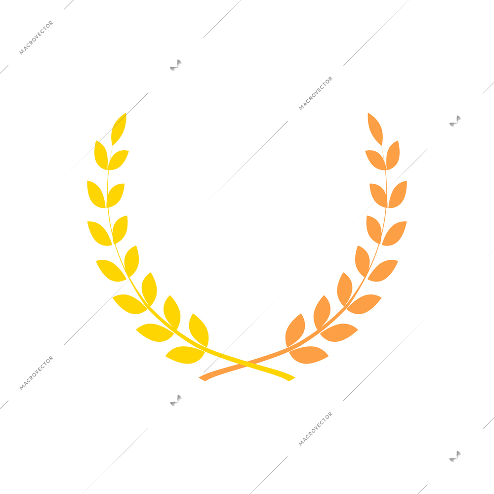 Laurel wreath flat icon vector illustration