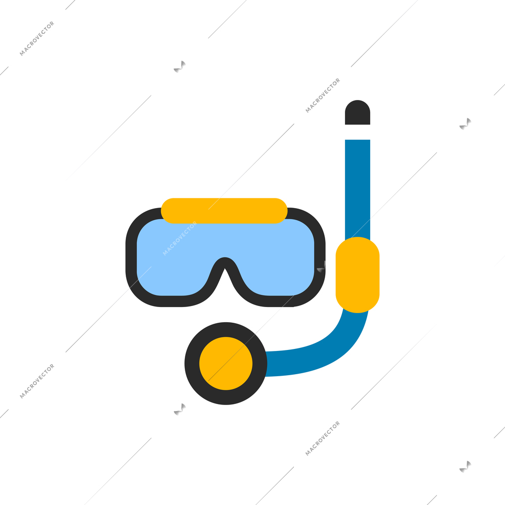 Colored diving mask flat icon vector illustration