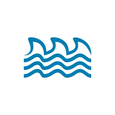 Flat icon with blue sea waves vector illustration